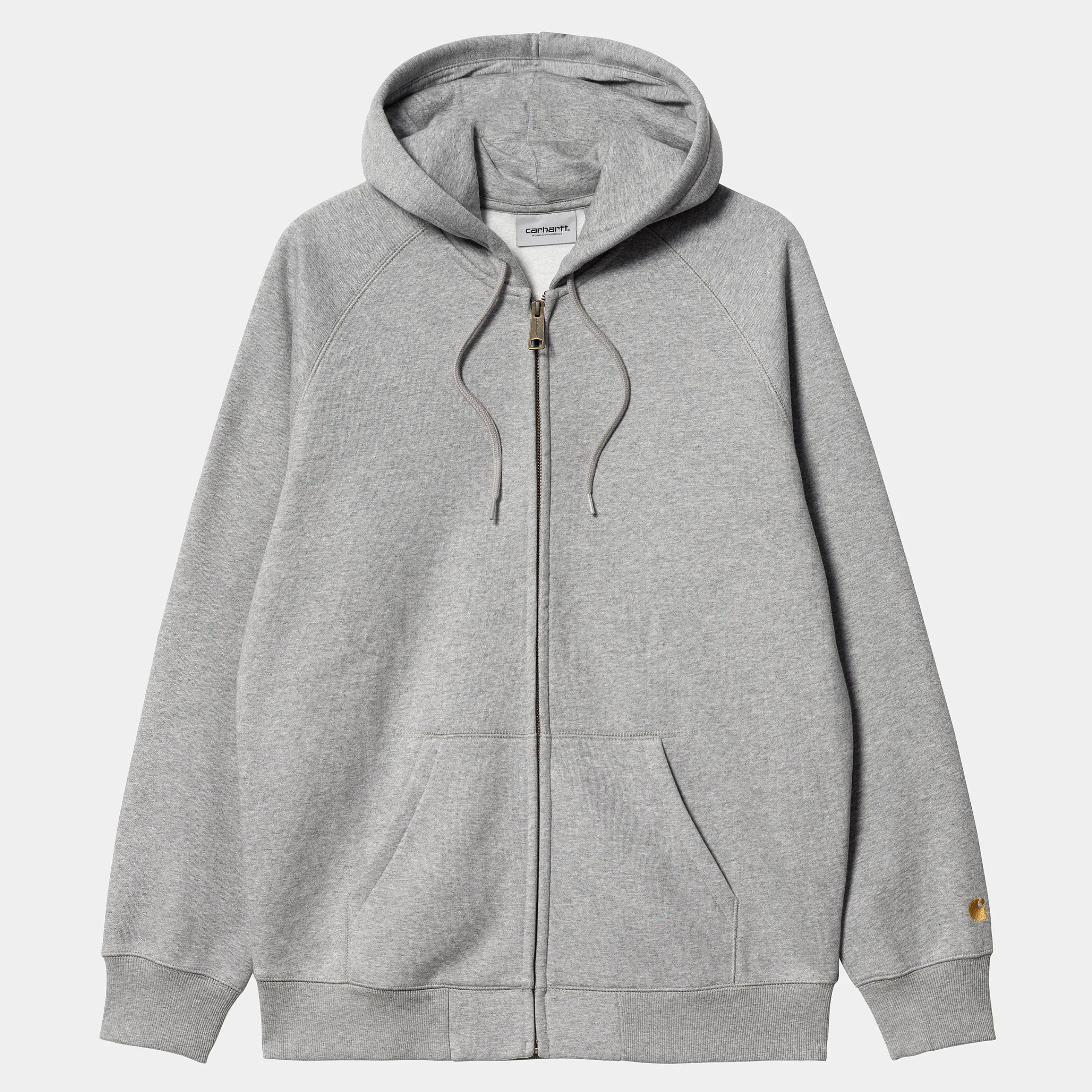 Sweats>Carhartt WIP Hooded Chase Jacket Grey Heather / Gold