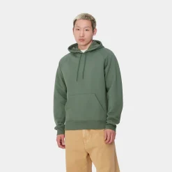 Sweats>Carhartt WIP Hooded Chase Sweatshirt Duck Green / Gold