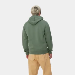 Sweats>Carhartt WIP Hooded Chase Sweatshirt Duck Green / Gold