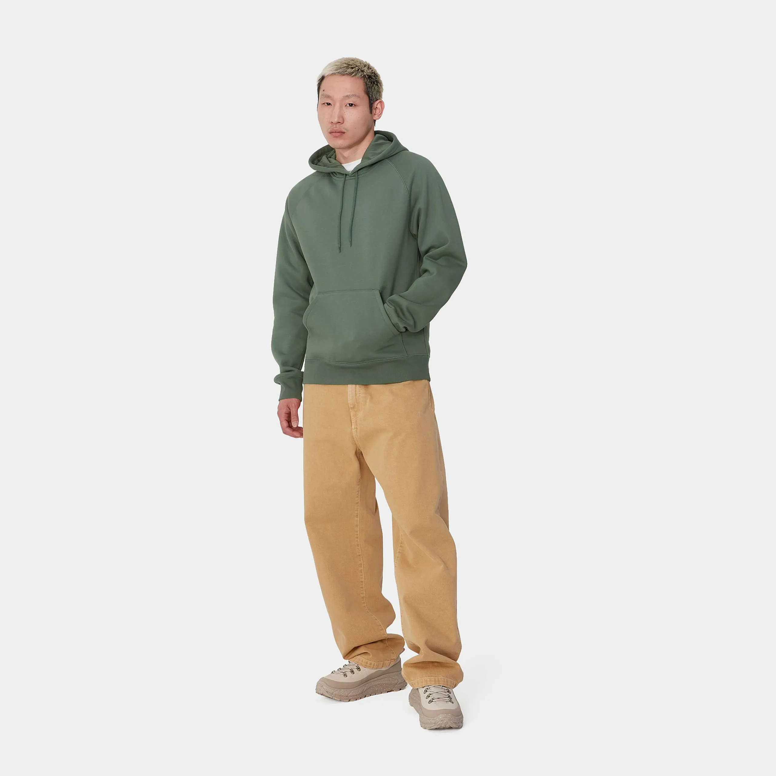 Sweats>Carhartt WIP Hooded Chase Sweatshirt Duck Green / Gold