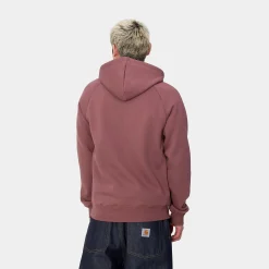 Sweats>Carhartt WIP Hooded Chase Sweatshirt Dusty Fuchsia / Gold