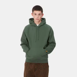 Sweats>Carhartt WIP Hooded Chase Sweatshirt Sycamore Tree / Gold