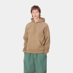 Sweats>Carhartt WIP Hooded Chase Sweatshirt Peanut / Gold