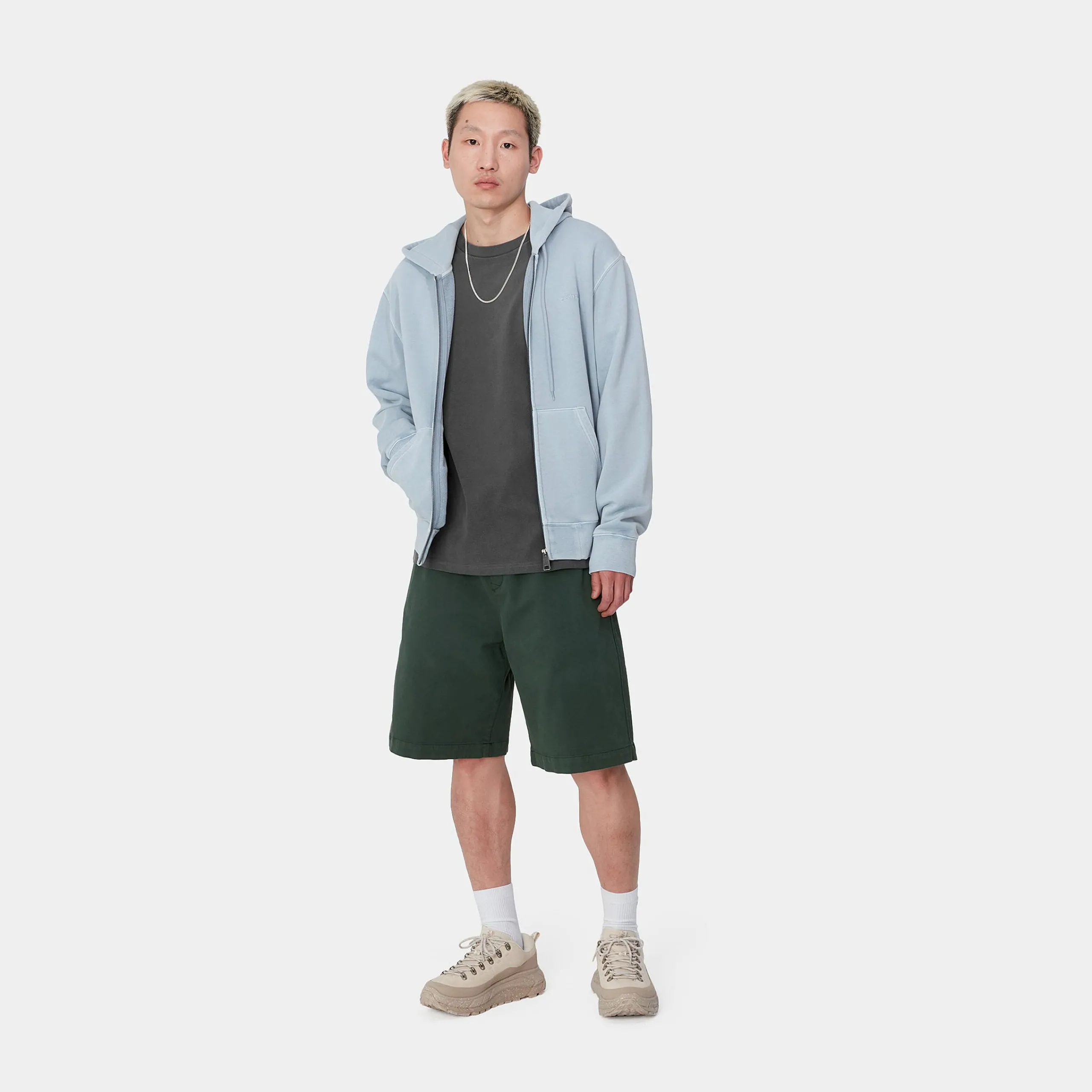 Sweats>Carhartt WIP Hooded Duster Script Jacket Misty Sky