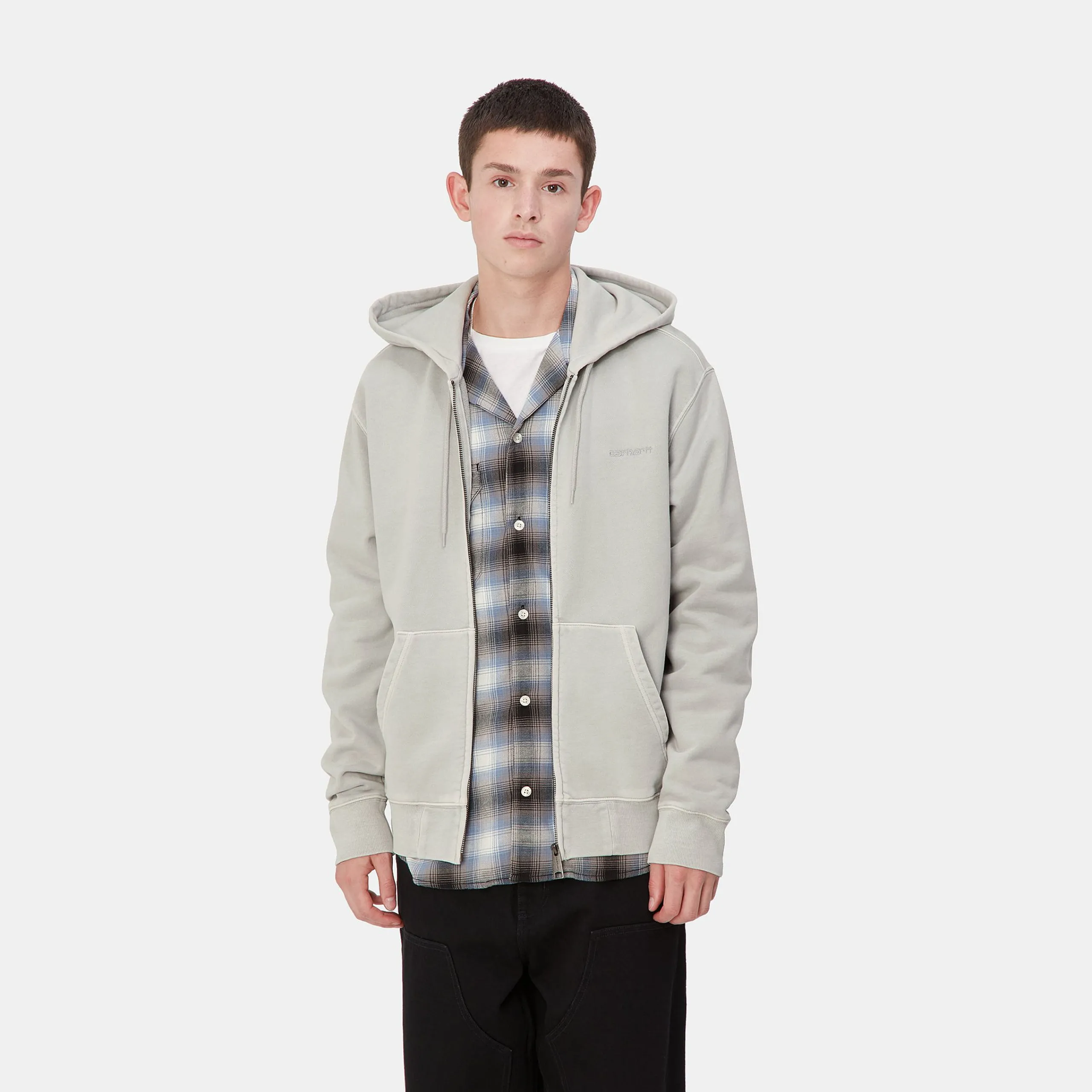 Sweats>Carhartt WIP Hooded Duster Script Jacket Basalt