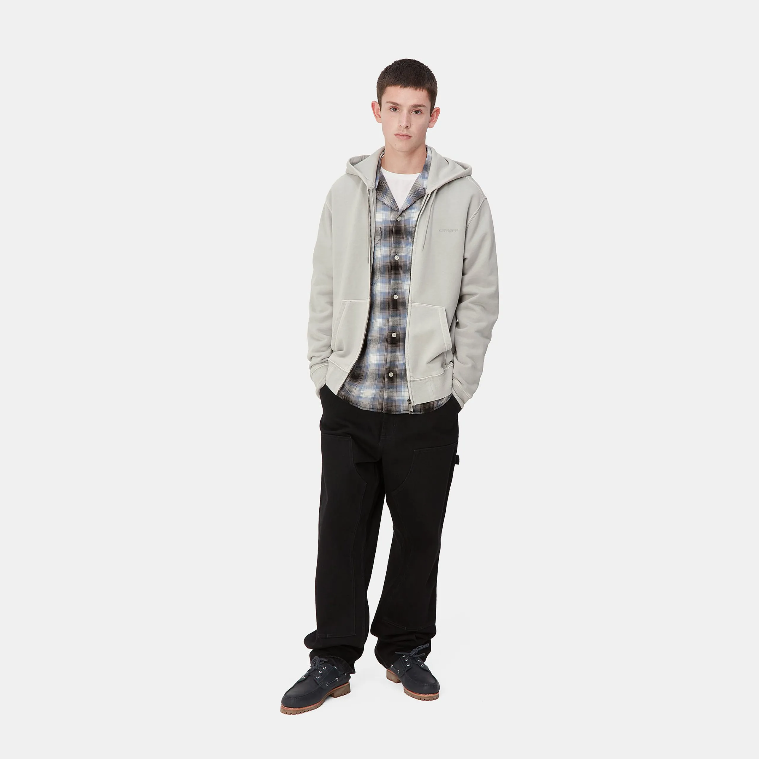Sweats>Carhartt WIP Hooded Duster Script Jacket Basalt