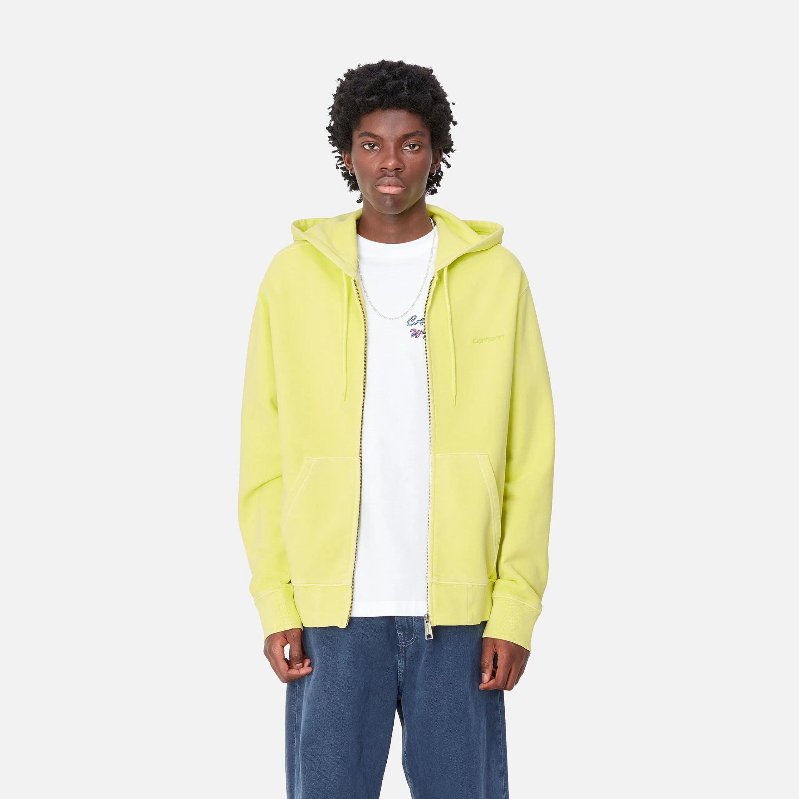Sweats>Carhartt WIP Hooded Duster Script Jacket Arctic Lime