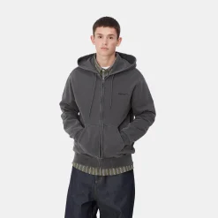 Sweats>Carhartt WIP Hooded Duster Script Jacket Black
