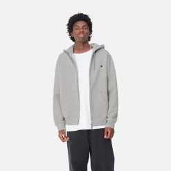 Jacken & Mäntel|Sweats>Carhartt WIP Hooded Madison Jacket Grey Heather / Dark Navy