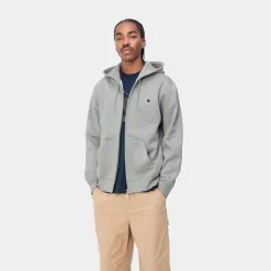 Jacken & Mäntel|Sweats>Carhartt WIP Hooded Madison Jacket Grey Heather / Dark Navy