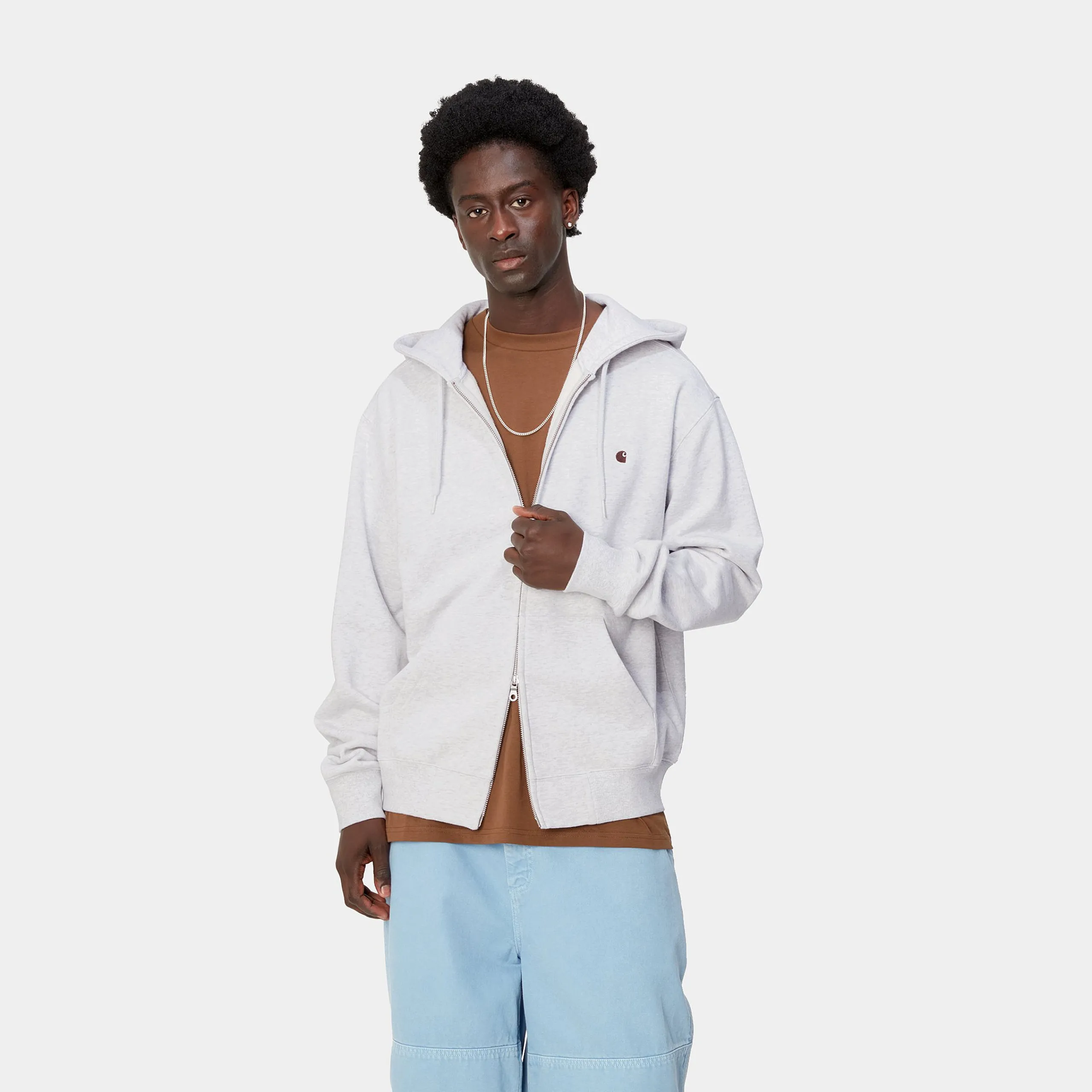 Sweats>Carhartt WIP Hooded Madison Jacket Ash Heather/Lumber