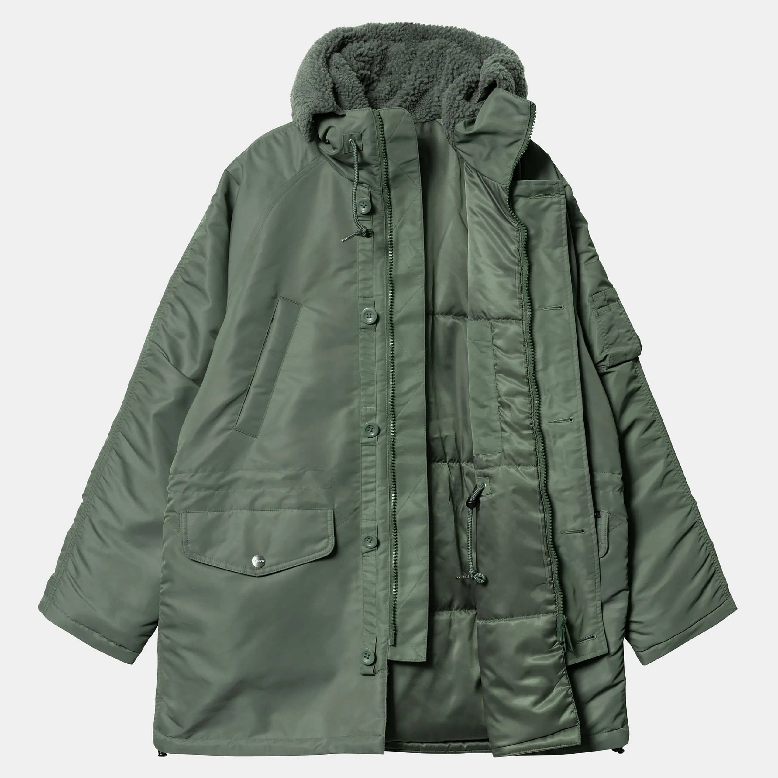 Jacken & Mäntel>Carhartt WIP Hooded Olten Parka Duck Green
