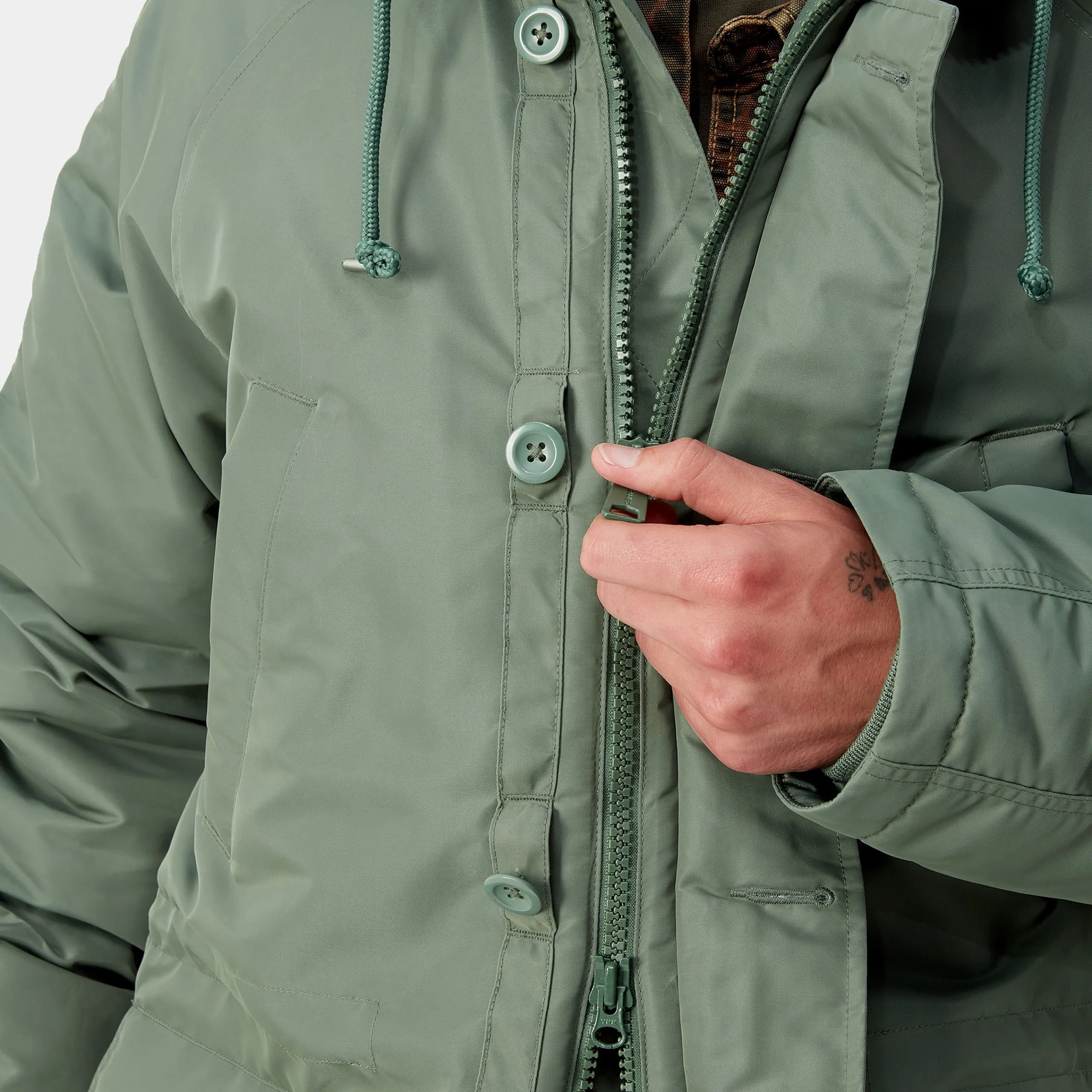 Jacken & Mäntel>Carhartt WIP Hooded Olten Parka Duck Green
