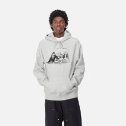 Sweats>Carhartt WIP Hooded Pepe Friends Sweat Ash Heather / Black