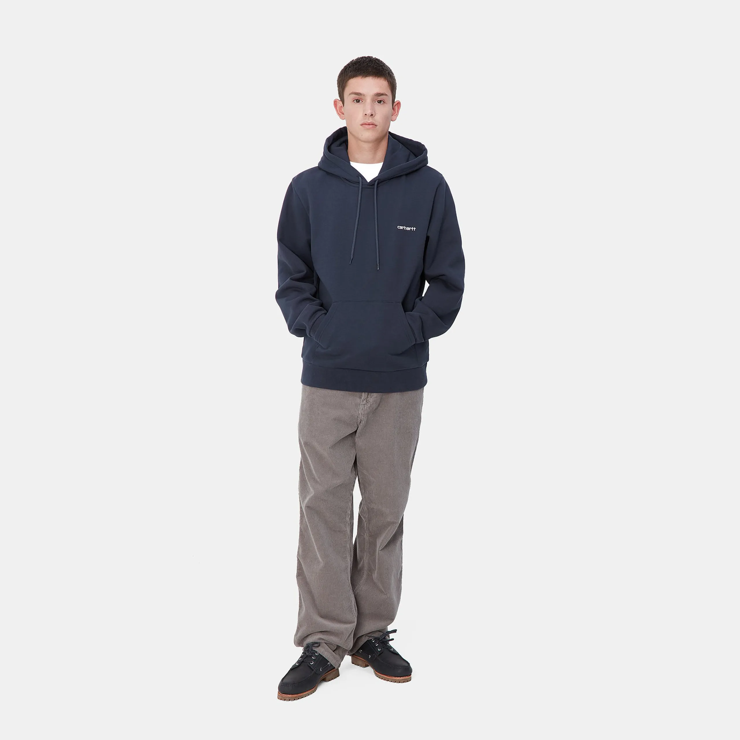 Sweats>Carhartt WIP Hooded Script Embroidery Sweat Air Force Blue / White
