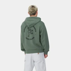 Sweats>Carhartt WIP Hooded Stamp Sweat Duck Green / Black