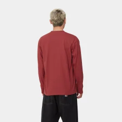 T-Shirts & Polos>Carhartt WIP L/S American Script T-Shirt Tuscany