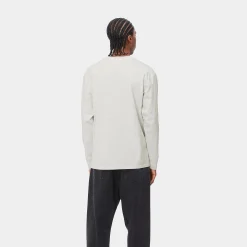 T-Shirts & Polos>Carhartt WIP L/S American Script T-Shirt Ash Heather