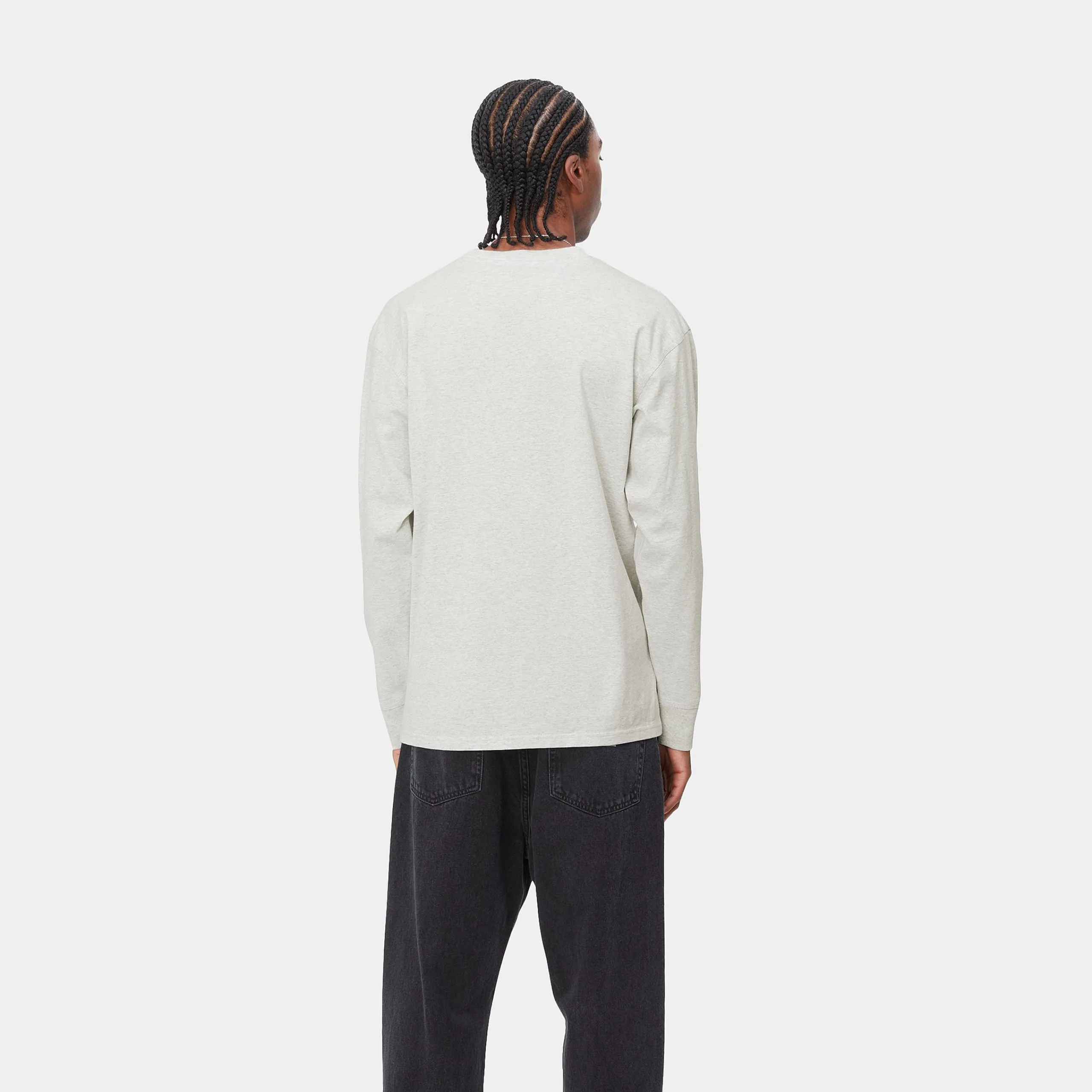 T-Shirts & Polos>Carhartt WIP L/S American Script T-Shirt Ash Heather