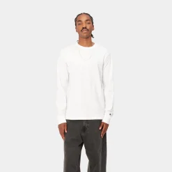T-Shirts & Polos>Carhartt WIP L/S Base T-Shirt White / Black