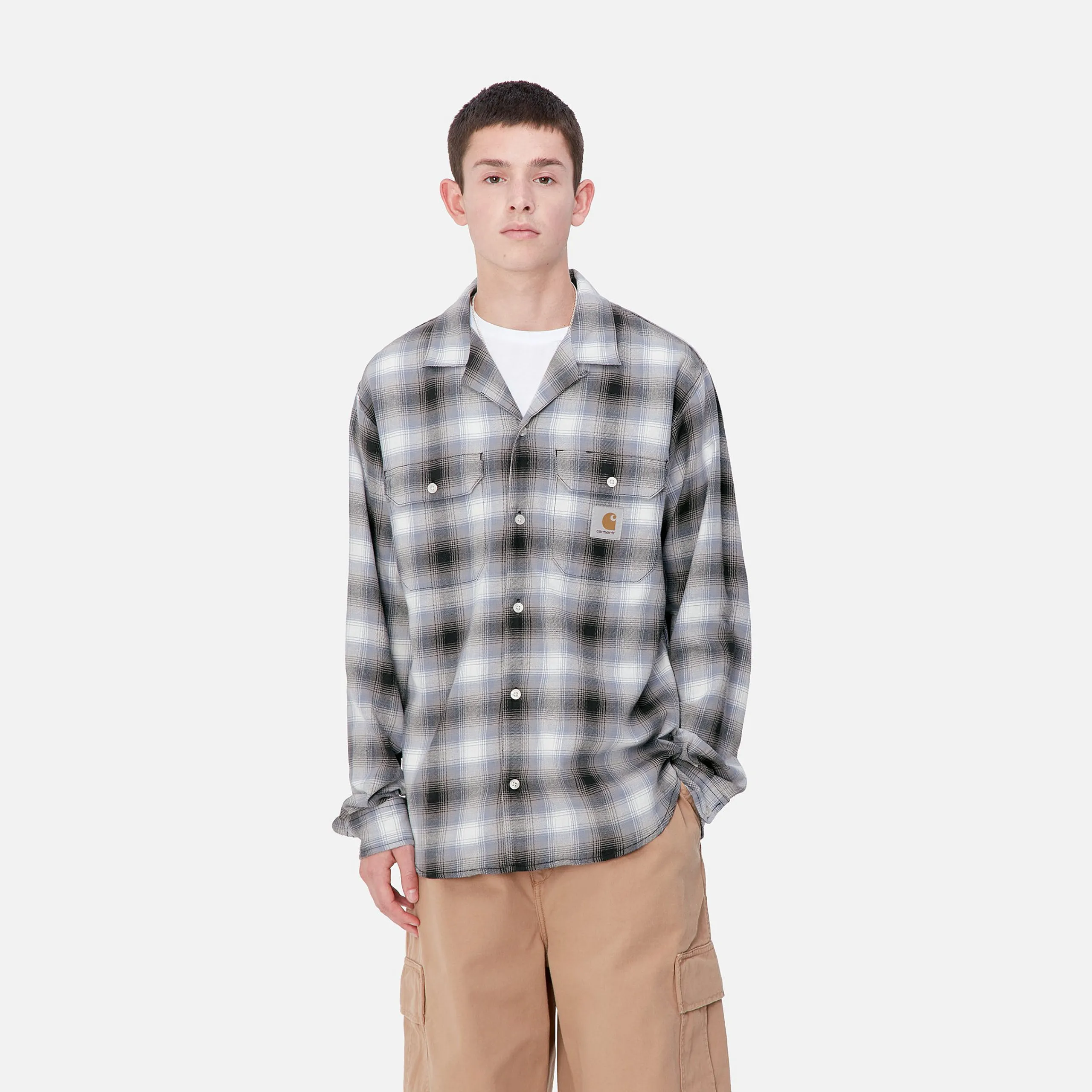 Hemden>Carhartt WIP L/S Blanchard Shirt Blanchard Check, Charm Blue