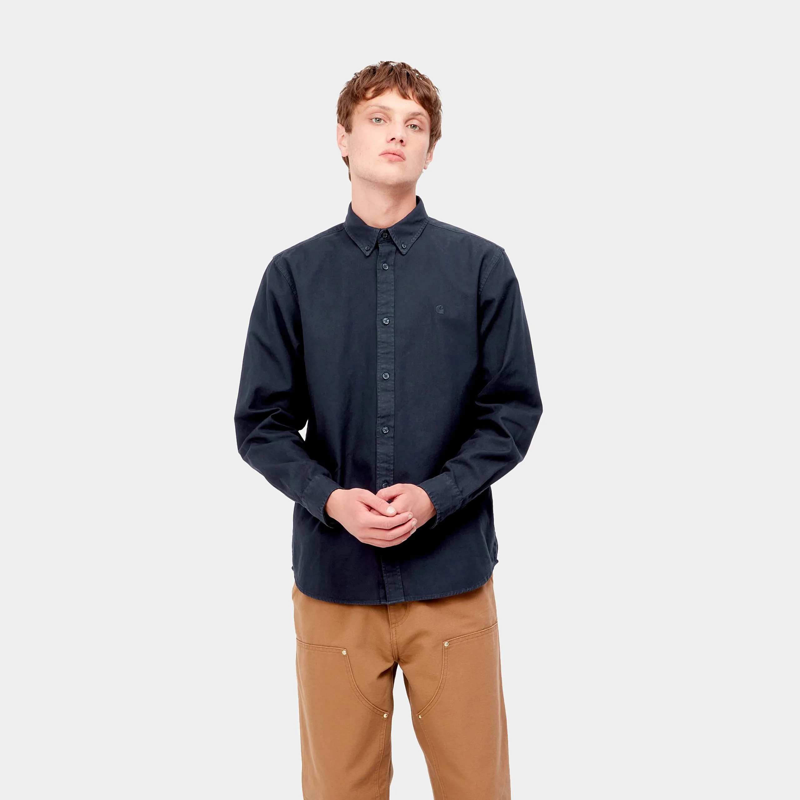 Hemden>Carhartt WIP L/S Bolton Shirt Dark Navy
