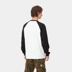 T-Shirts & Polos>Carhartt WIP L/S Brown Ducks Baseball T-S White / Black