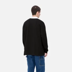 T-Shirts & Polos>Carhartt WIP L/S Brown Ducks Rugby Shirt Black / White