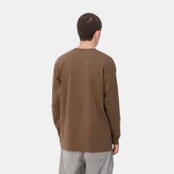 T-Shirts & Polos>Carhartt WIP L/S Chase T-Shirt Chocolate / Gold