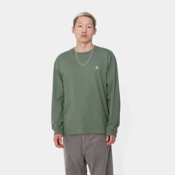 T-Shirts & Polos>Carhartt WIP L/S Chase T-Shirt Duck Green / Gold