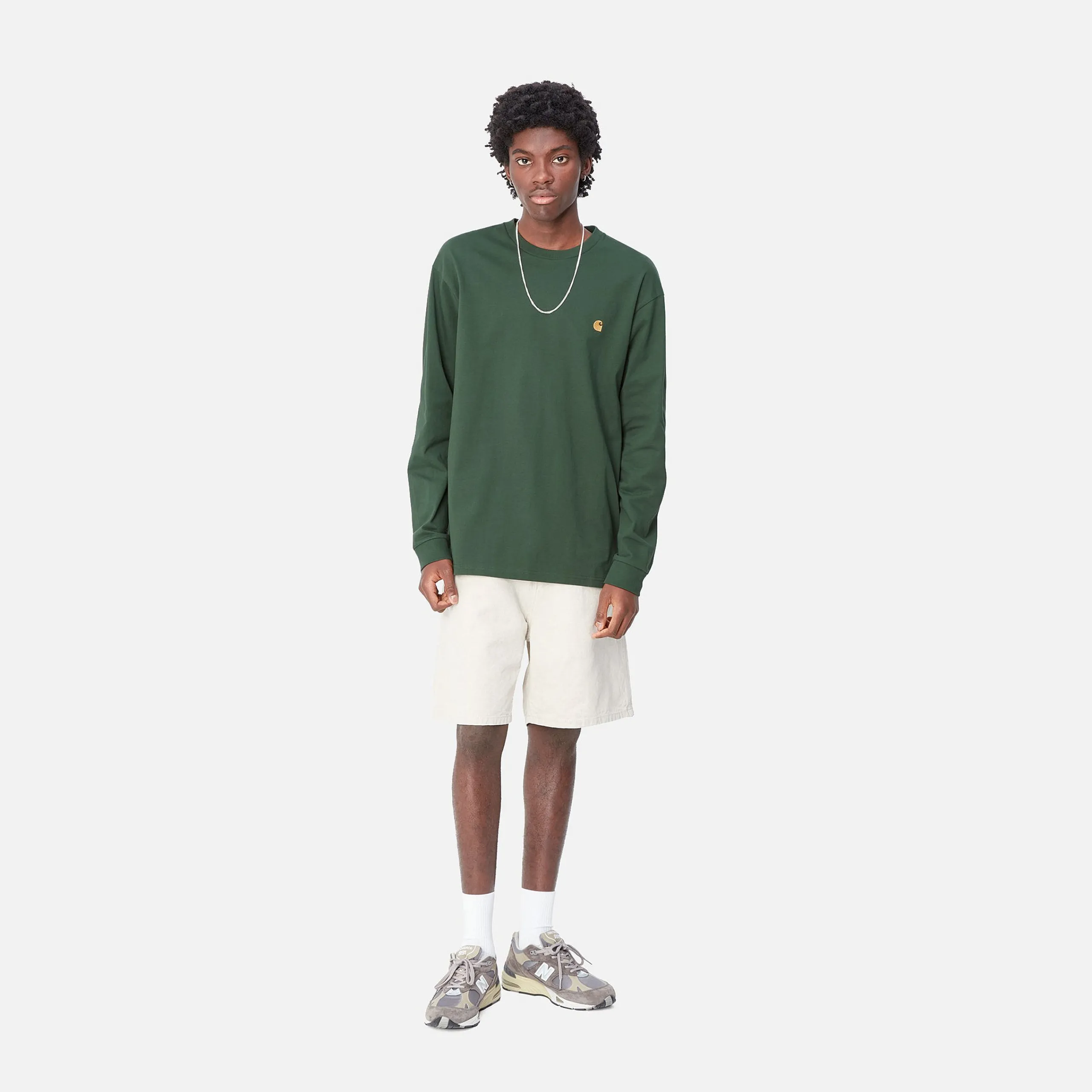 T-Shirts & Polos>Carhartt WIP L/S Chase T-Shirt Sycamore Tree / Gold