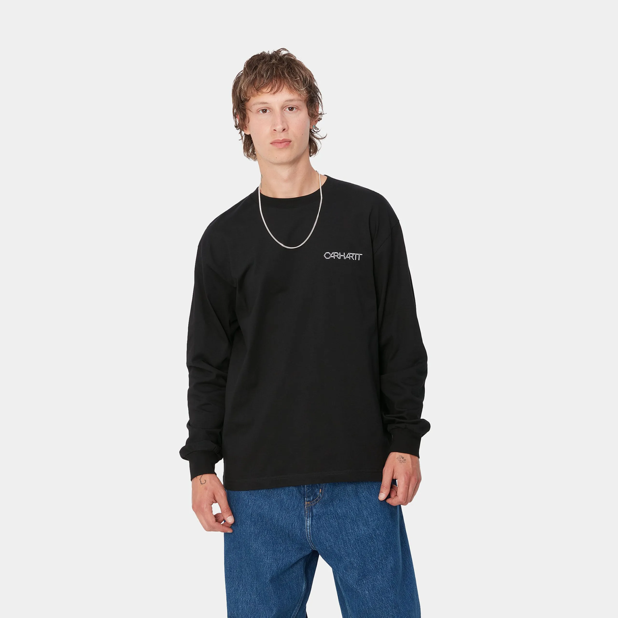 T-Shirts & Polos>Carhartt WIP L/S Detroit Standard T-Shirt Black / White