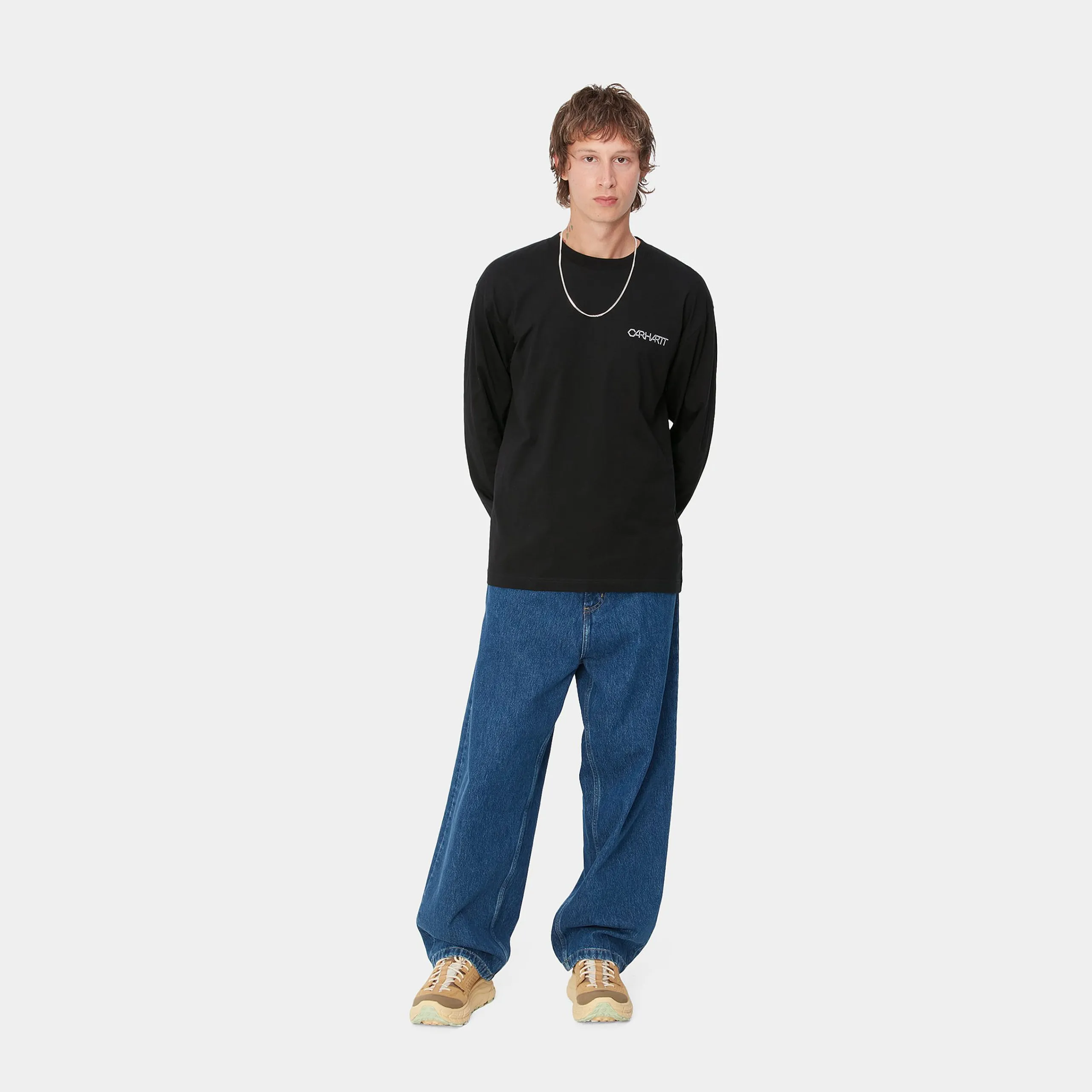 T-Shirts & Polos>Carhartt WIP L/S Detroit Standard T-Shirt Black / White