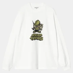 T-Shirts & Polos>Carhartt WIP L/S Drill Boy T-Shirt White