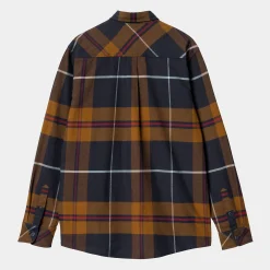 Hemden>Carhartt WIP L/S Garnett Shirt Garnett Check, Deep H Brown / Deep H Brown