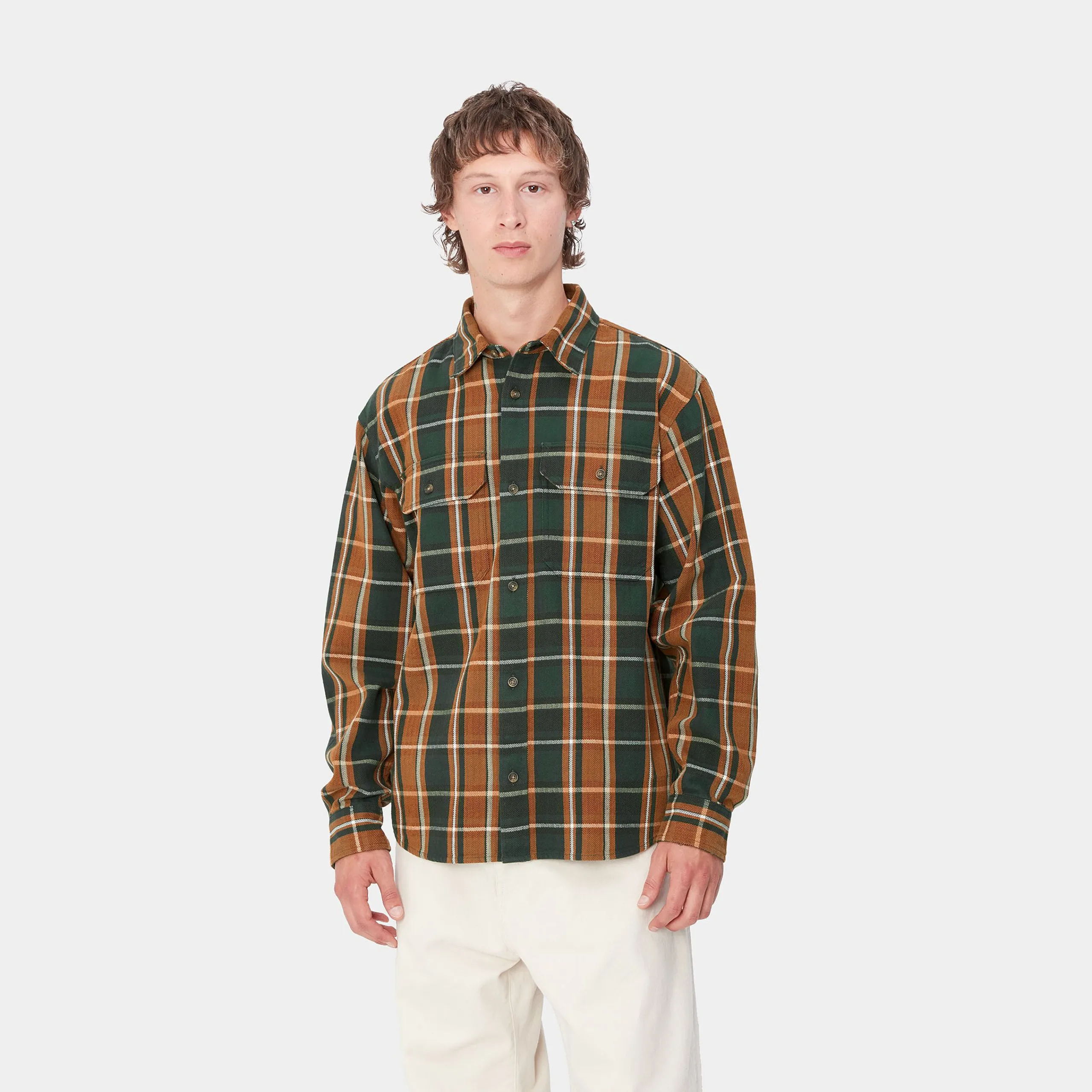 Hemden>Carhartt WIP L/S Hobart Shirt Hobart Check, Sycamore Tree
