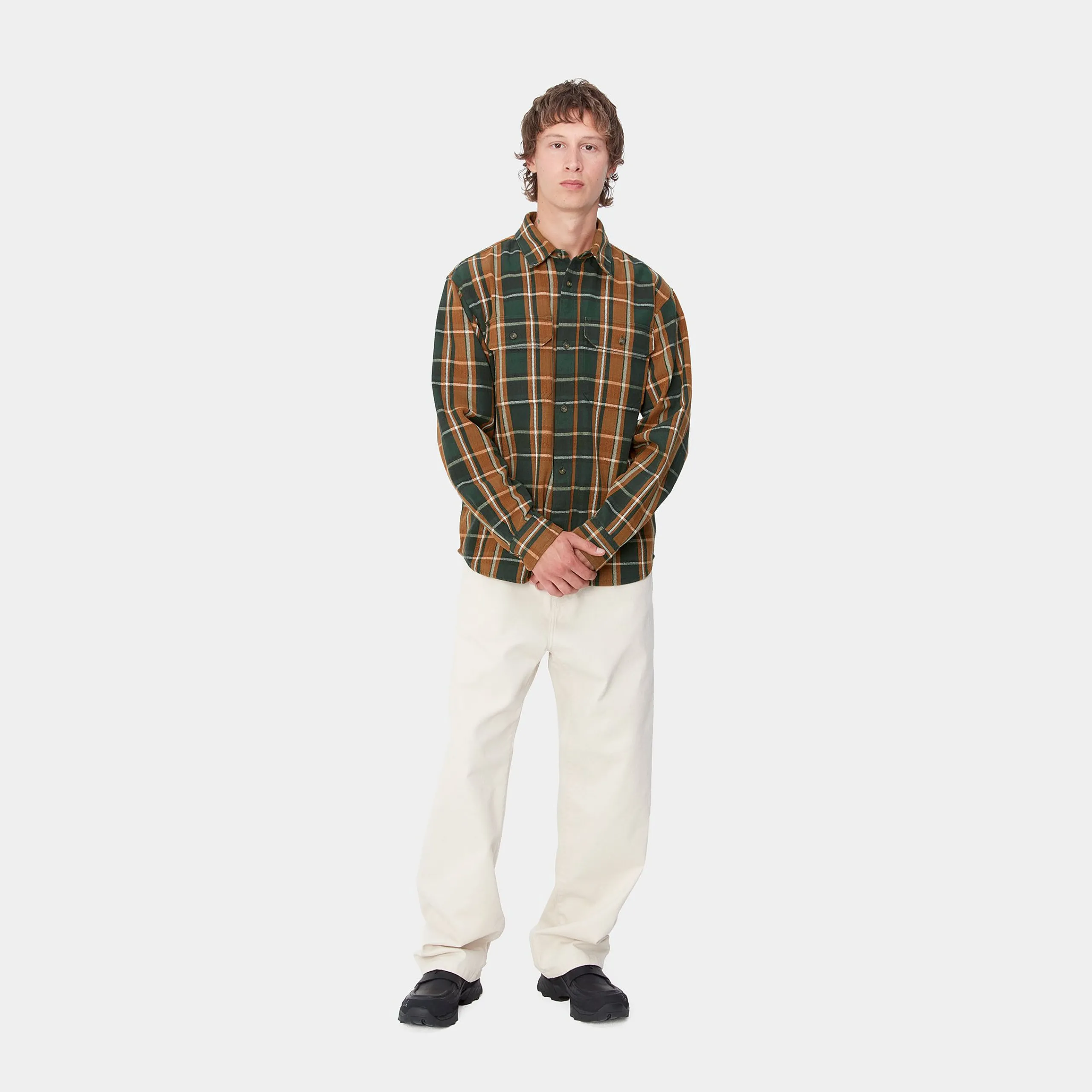 Hemden>Carhartt WIP L/S Hobart Shirt Hobart Check, Sycamore Tree
