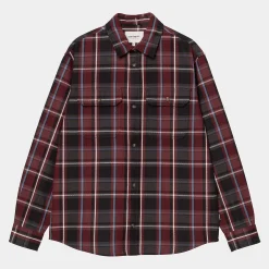 Hemden>Carhartt WIP L/S Hobart Shirt Hobart Check, Black