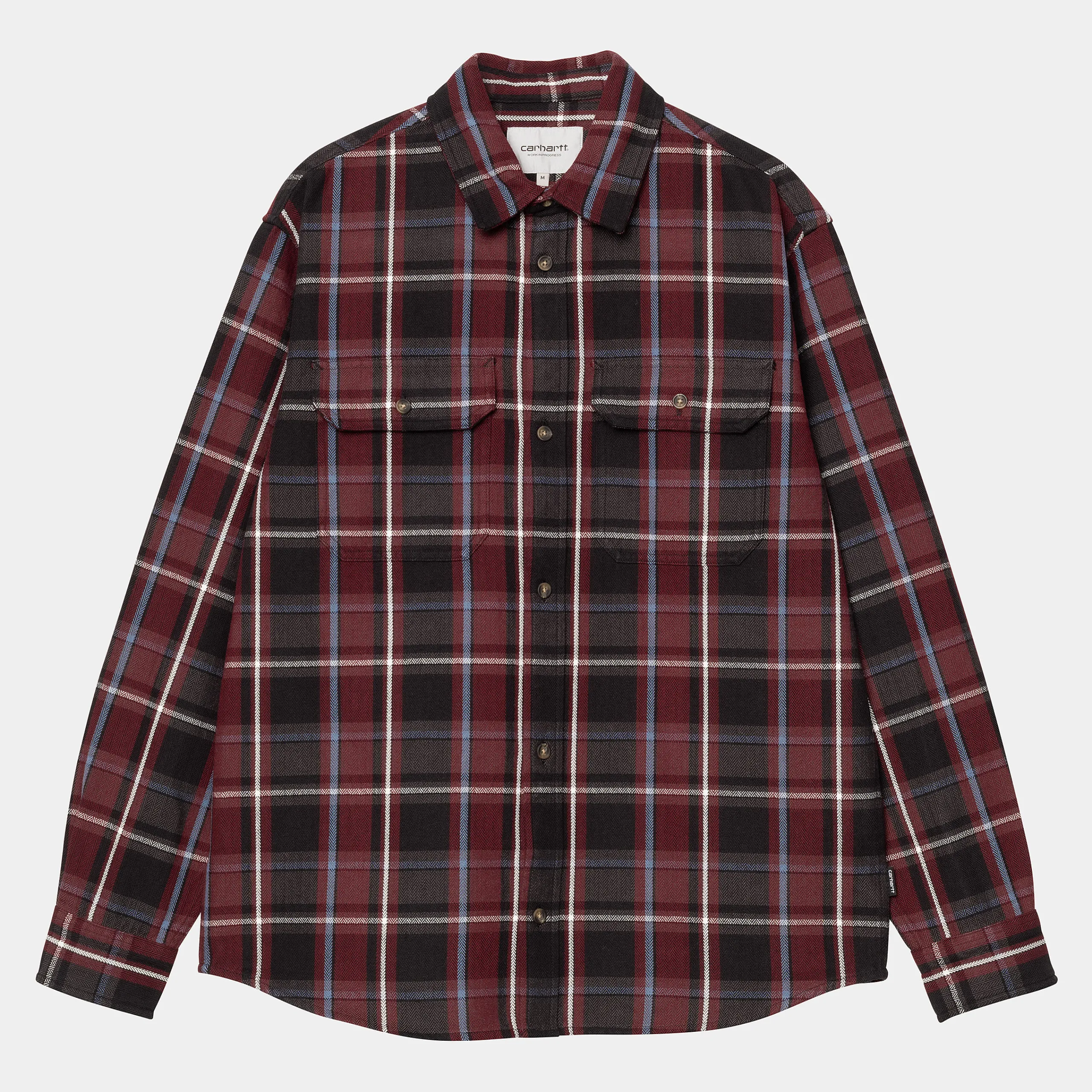 Hemden>Carhartt WIP L/S Hobart Shirt Hobart Check, Black