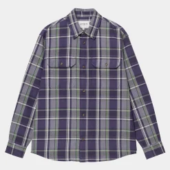 Hemden>Carhartt WIP L/S Hobart Shirt Hobart Check, Aura