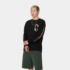 T-Shirts & Polos>Carhartt WIP L/S Machine 89 T-Shirt Black