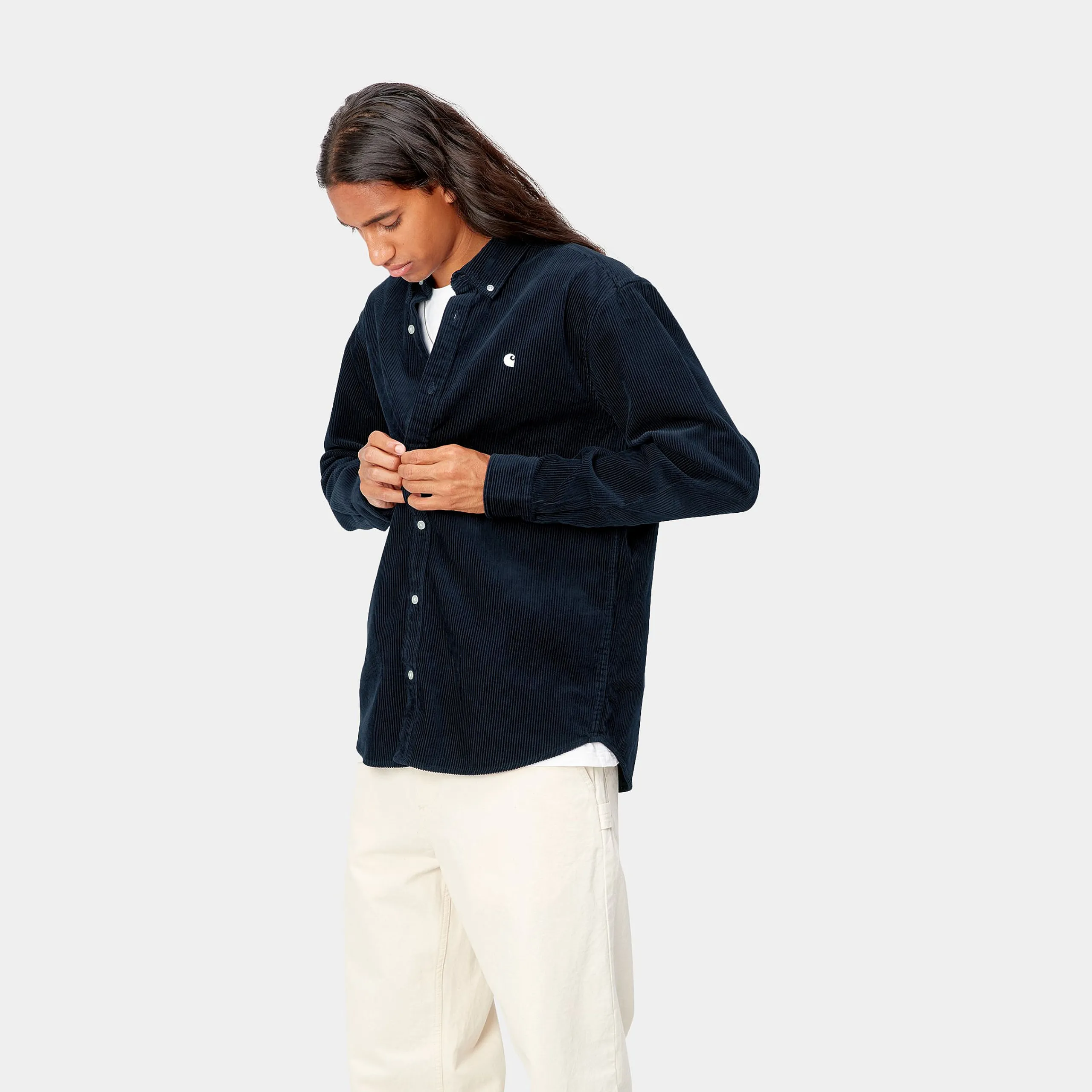 Hemden>Carhartt WIP L/S Madison Cord Shirt Dark Navy / Wax