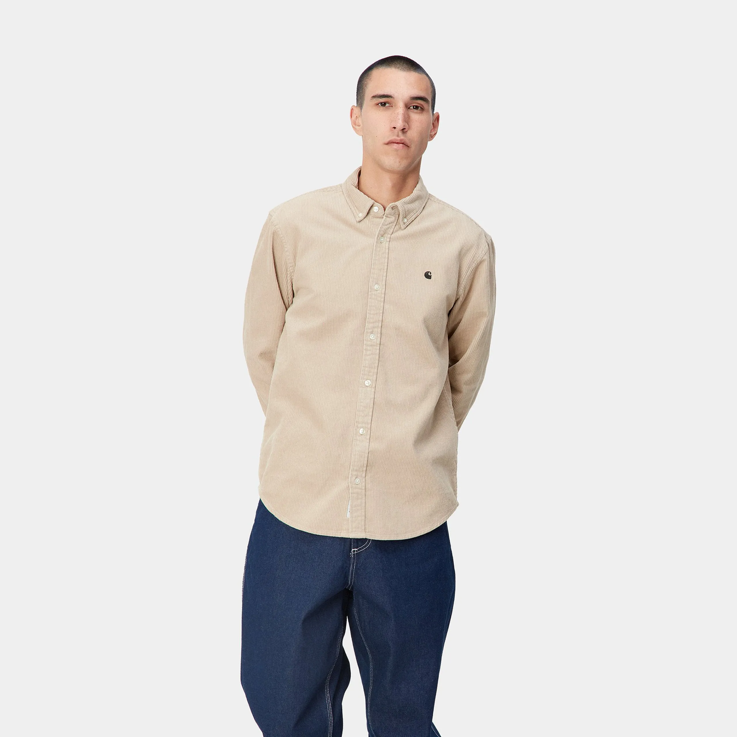 Hemden>Carhartt WIP L/S Madison Cord Shirt Wall / Black
