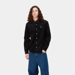 Hemden>Carhartt WIP L/S Madison Cord Shirt Black / Wax