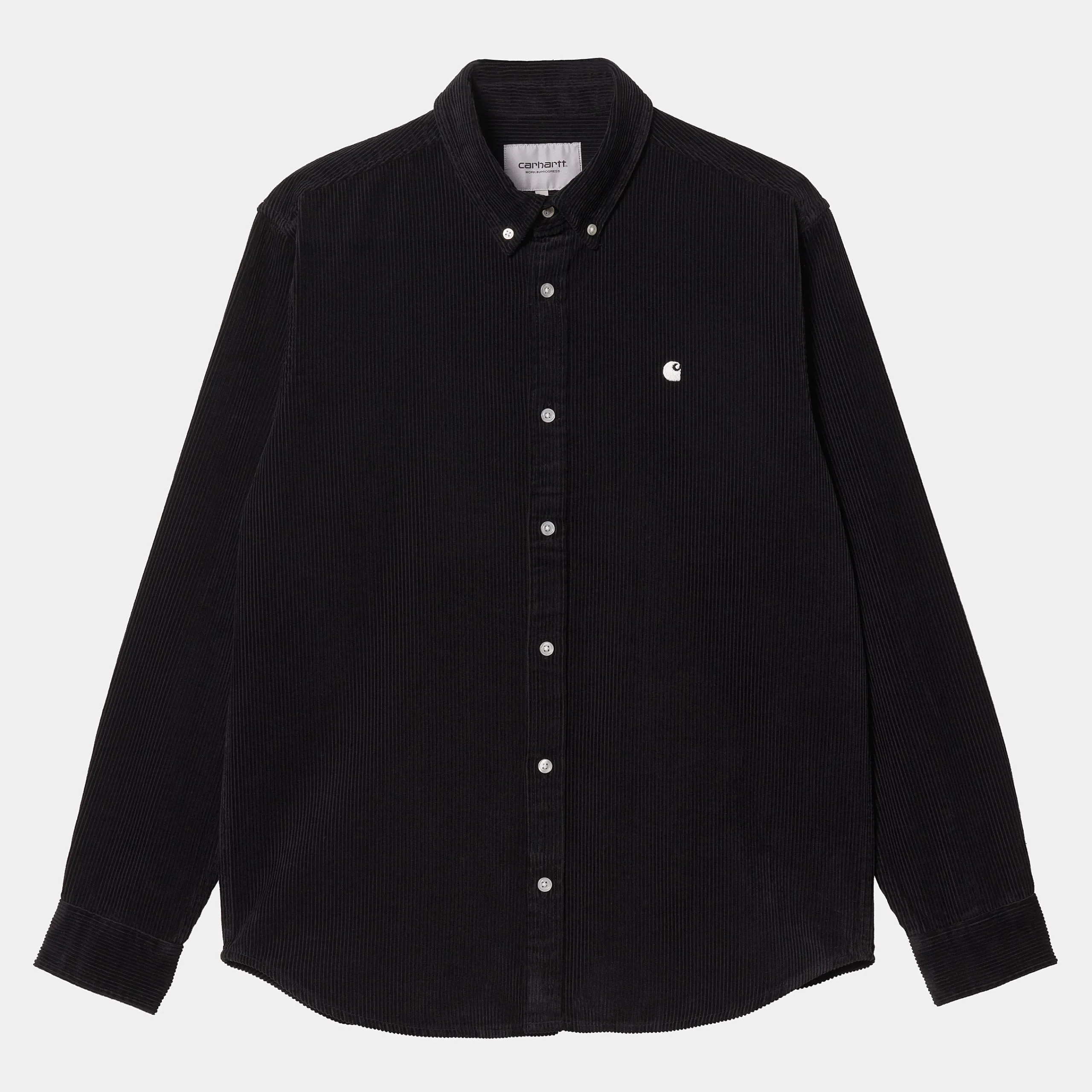 Hemden>Carhartt WIP L/S Madison Fine Cord Shirt Black / Wax