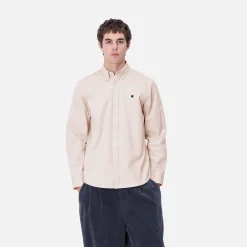 Hemden>Carhartt WIP L/S Madison Shirt Moonbeam / Black