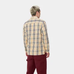 Hemden>Carhartt WIP L/S Mandlik Shirt Mandlik Check, Natural