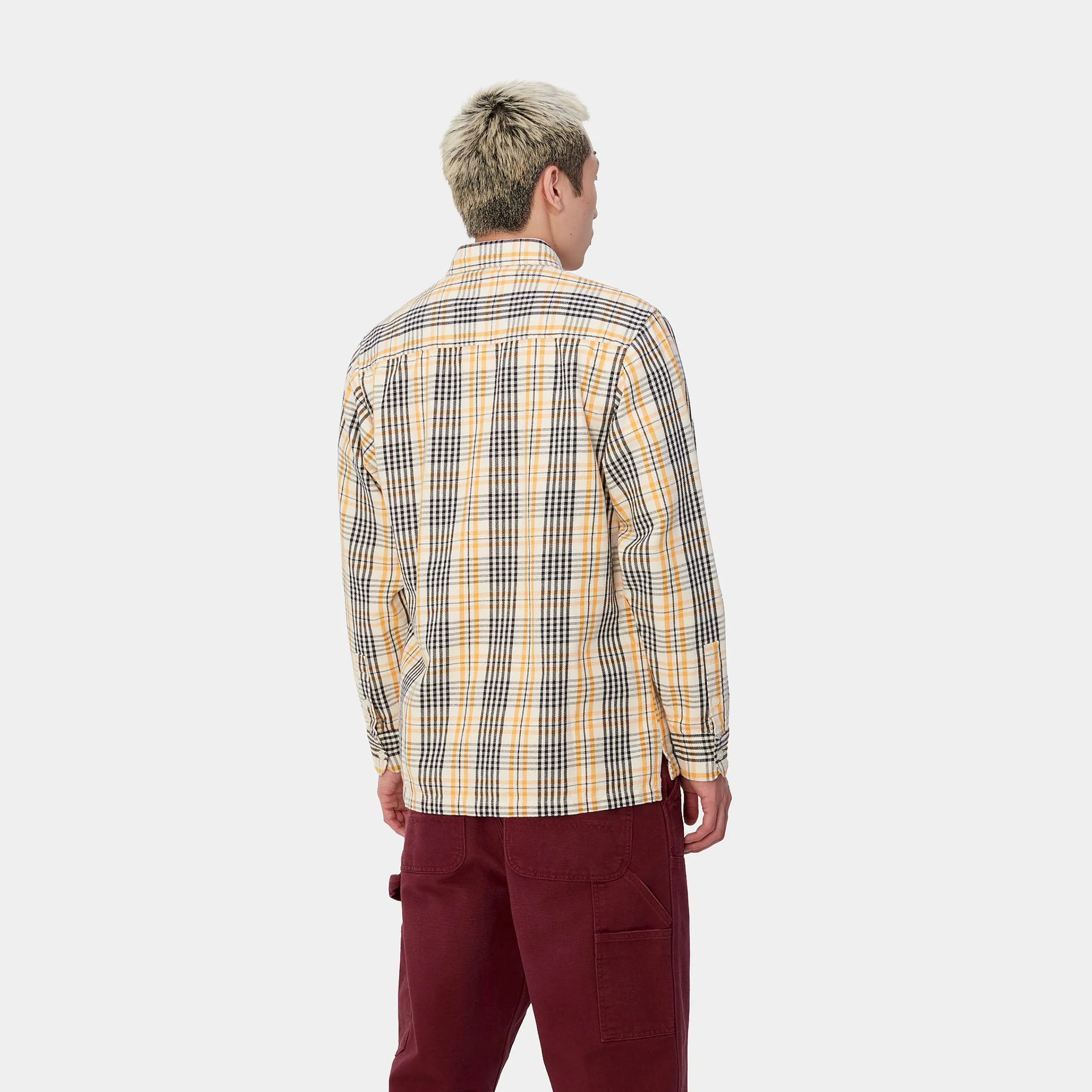 Hemden>Carhartt WIP L/S Mandlik Shirt Mandlik Check, Natural
