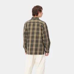 Hemden>Carhartt WIP L/S Mandlik Shirt Mandlik Check, Office Green