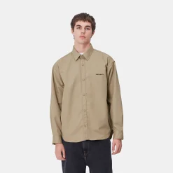Hemden>Carhartt WIP L/S Module Script Shirt Leather / Black